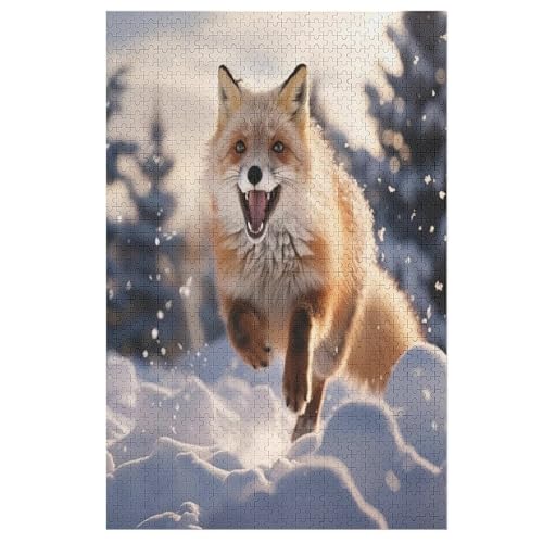 Fuchs Puzzle 1000 Teile, Holzpuzzle Herausforderndes Geschicklichkeitsspiel Für Die Ganze Familie, Kinder Erwachsenenpuzzle Ab 12 Jahren （78×53cm） von AASWSWW
