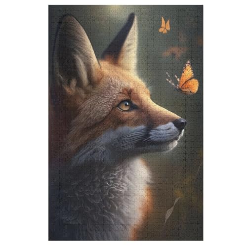 Fuchs Puzzles 1000 Teile Erwachsener Kniffel Spaß Für Die Ganze Familie, Holzpuzzle Kinder Erwachsene, Impossible Puzzle Schwer （78×53cm） von AASWSWW
