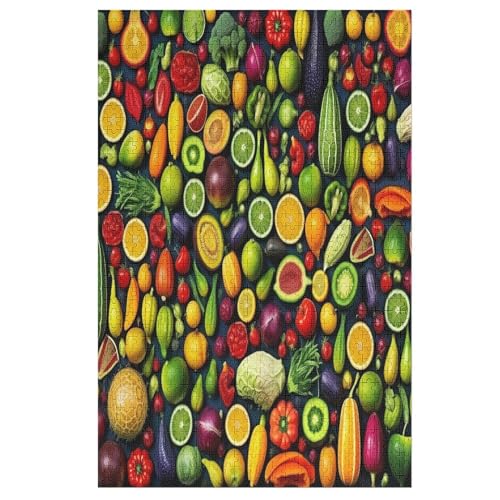 Gemüse Puzzles 1000 Teile Für Jugendliche Kreatives Holzpuzzlespielzeug Familienspiel Schwierigkeitsgrad Herausforderungspuzzles （78×53cm） von AASWSWW