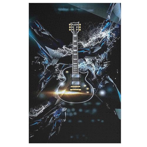 Guitares Puzzles 1000 Teile Erwachsener Kniffel Spaß Für Die Ganze Familie, Holzpuzzle Kinder Erwachsene, Impossible Puzzle Schwer （78×53cm） von AASWSWW