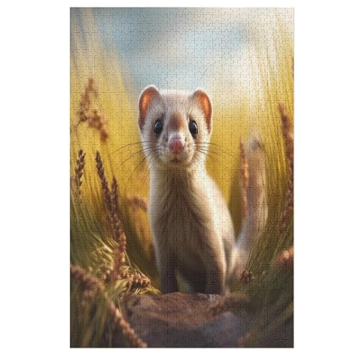 Holzpuzzle 1000 Teile, Nerz Puzzles Erwachsene Und Kinder, Am Besten Für Die Familienspielsammlung （78×53cm） von AASWSWW