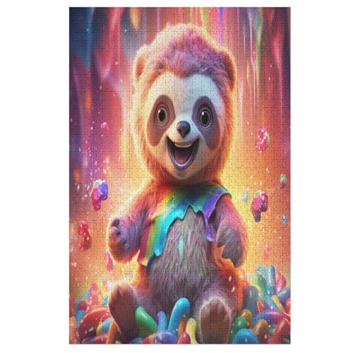 Holzpuzzle Cute Faultier Puzzle 1000 Teile Erwachsene Klassische Pädagogisches Spielzeug Kinder Lernspiel Herausforderndes Puzzles （78×53cm） von AASWSWW
