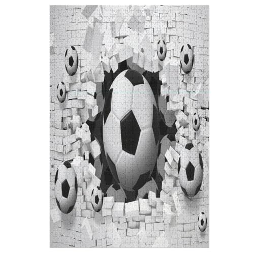 Holzpuzzle Fußball Puzzle 1000 Teile Erwachsene Klassische Pädagogisches Spielzeug Kinder Lernspiel Herausforderndes Puzzles （78×53cm） von AASWSWW