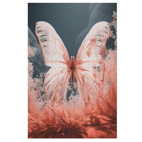 Holzpuzzle Schmetterling Puzzle 1000 Teile Erwachsene Klassische Pädagogisches Spielzeug Kinder Lernspiel Herausforderndes Puzzles （78×53cm） von AASWSWW