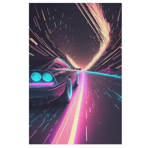 Holzpuzzle Sportwagen Puzzle 1000 Teile Erwachsene Klassische Pädagogisches Spielzeug Kinder Lernspiel Herausforderndes Puzzles （78×53cm） von AASWSWW