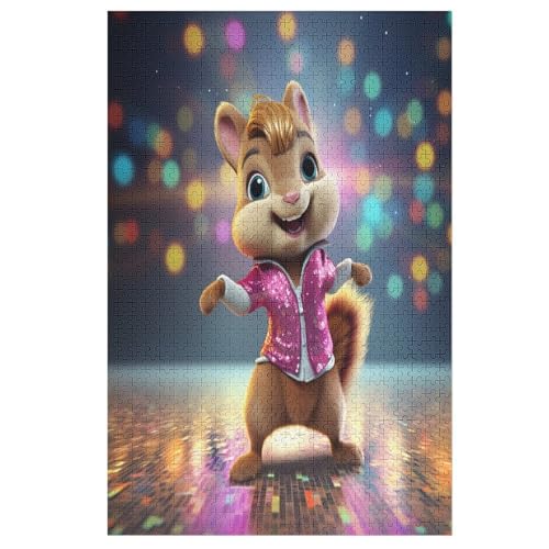 Holzpuzzle Süßes Eichhörnchen Puzzle 1000 Teile Erwachsene Klassische Pädagogisches Spielzeug Kinder Lernspiel Herausforderndes Puzzles （78×53cm） von AASWSWW