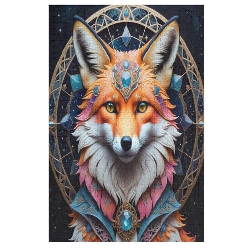 Holzpuzzles 1000 Teile Animal Fuchs -Puzzle Für Jungen Und Mädchen, Schwierigkeitsgrad, Lernspiele, Familienspielzeug （78×53cm） von AASWSWW