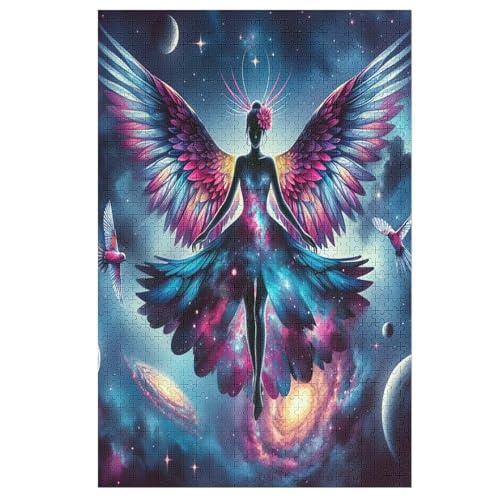 Holzpuzzles 1000 Teile Bunte Elfen -Puzzle Für Jungen Und Mädchen, Schwierigkeitsgrad, Lernspiele, Familienspielzeug （78×53cm） von AASWSWW