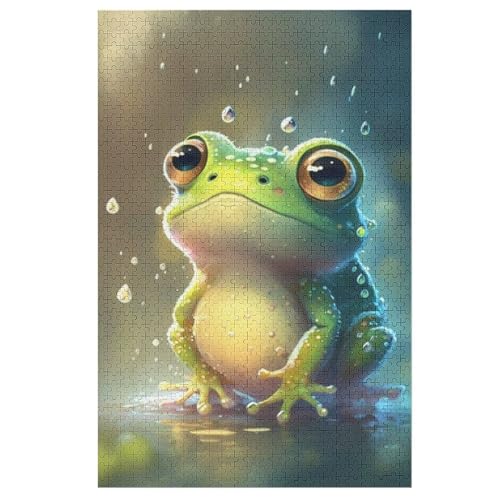 Holzpuzzles 1000 Teile Frosch -Puzzle Für Jungen Und Mädchen, Schwierigkeitsgrad, Lernspiele, Familienspielzeug （78×53cm） von AASWSWW