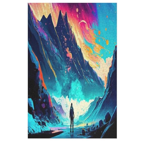 Holzpuzzles 1000 Teile Hauteurs magiques -Puzzle Für Jungen Und Mädchen, Schwierigkeitsgrad, Lernspiele, Familienspielzeug （78×53cm） von AASWSWW