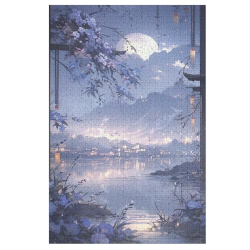 Holzpuzzles 1000 Teile Japan Style -Puzzle Für Jungen Und Mädchen, Schwierigkeitsgrad, Lernspiele, Familienspielzeug （78×53cm） von AASWSWW