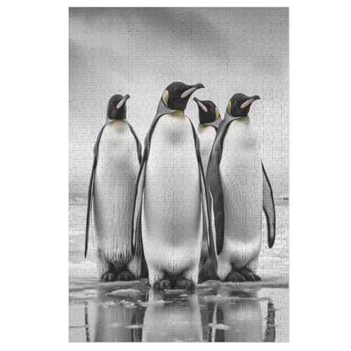 Holzpuzzles 1000 Teile Pinguin -Puzzle Für Jungen Und Mädchen, Schwierigkeitsgrad, Lernspiele, Familienspielzeug （78×53cm） von AASWSWW