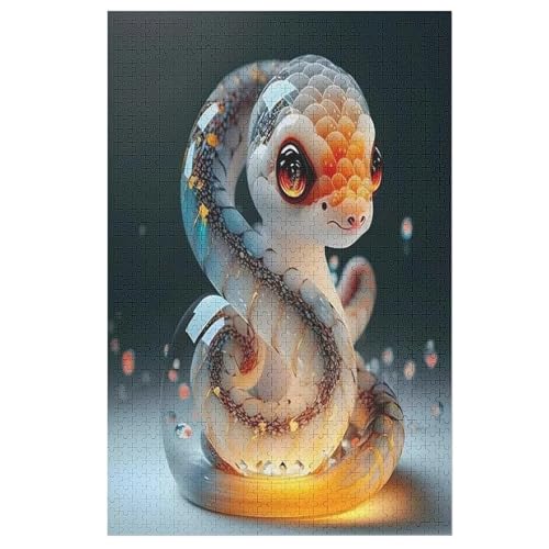 Holzpuzzles 1000 Teile Schlange -Puzzle Für Jungen Und Mädchen, Schwierigkeitsgrad, Lernspiele, Familienspielzeug （78×53cm） von AASWSWW