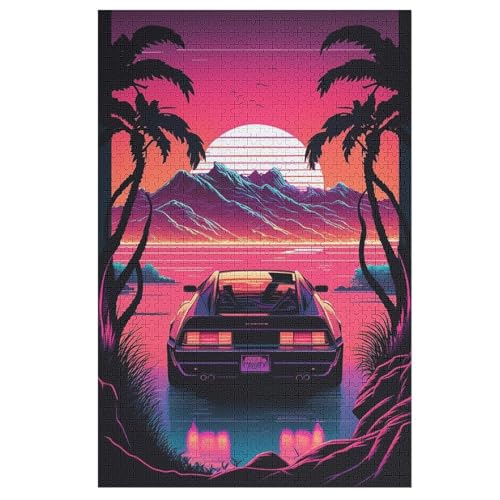 Holzpuzzles 1000 Teile Sportwagen -Puzzle Für Jungen Und Mädchen, Schwierigkeitsgrad, Lernspiele, Familienspielzeug （78×53cm） von AASWSWW