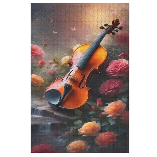 Holzpuzzles 1000 Teile Violon -Puzzle Für Jungen Und Mädchen, Schwierigkeitsgrad, Lernspiele, Familienspielzeug （78×53cm） von AASWSWW