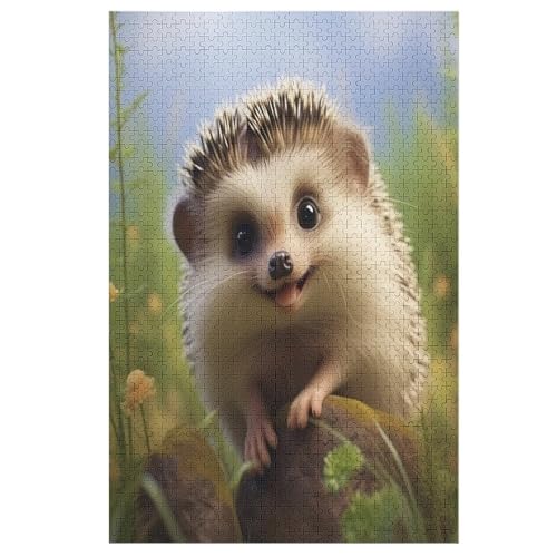 Igel Holzpuzzle 1000 Teile, Knobelspiele Für Erwachsene, Teenager, Puzzles Unmögliche - Kinder Puzzle Zimmer Deko （78×53cm） von AASWSWW