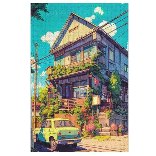 Japanese Style Holzpuzzle 1000 Teile Klassische Puzzles Erwachsene Kinder Puzzle DIY Kit Holzspielzeug Einzigartiges Geschenk （78×53cm） von AASWSWW