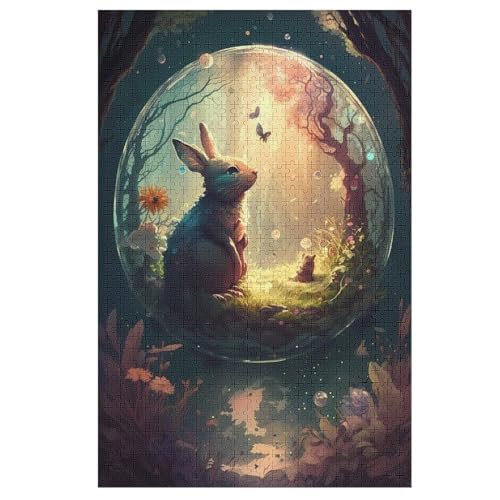 Kaninchen Puzzles 1000 Teile Erwachsener Kniffel Spaß Für Die Ganze Familie, Holzpuzzle Kinder Erwachsene, Impossible Puzzle Schwer （78×53cm） von AASWSWW