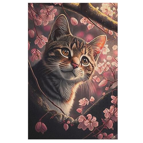 Katze Puzzles 1000 Teile Erwachsener Kniffel Spaß Für Die Ganze Familie, Holzpuzzle Kinder Erwachsene, Impossible Puzzle Schwer （78×53cm） von AASWSWW