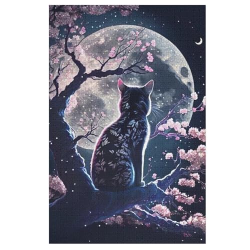 Kirschbaum Japan Kunst Holzpuzzle 1000 Teile Klassische Puzzles Erwachsene Kinder Puzzle DIY Kit Holzspielzeug Einzigartiges Geschenk （78×53cm） von AASWSWW