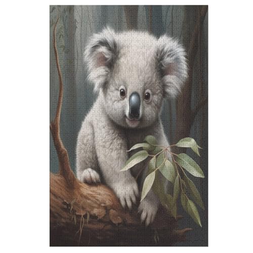 Koala -Puzzle, 1000 Teile,Holzpuzzle Für Erwachsene Kinder, Lustiges Spielzeug, Denkspiel, Bildungsspiel, （78×53cm） von AASWSWW