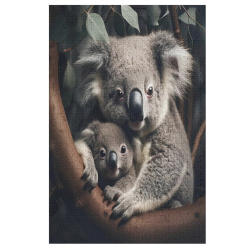 Koala Puzzles 1000 Teile Erwachsener Kniffel Spaß Für Die Ganze Familie, Holzpuzzle Kinder Erwachsene, Impossible Puzzle Schwer （78×53cm） von AASWSWW