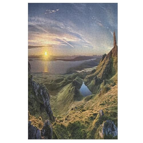 L'histoire du vieil Homme Puzzle 1000 Teile, Holzpuzzle Herausforderndes Geschicklichkeitsspiel Für Die Ganze Familie, Kinder Erwachsenenpuzzle Ab 12 Jahren （78×53cm） von AASWSWW