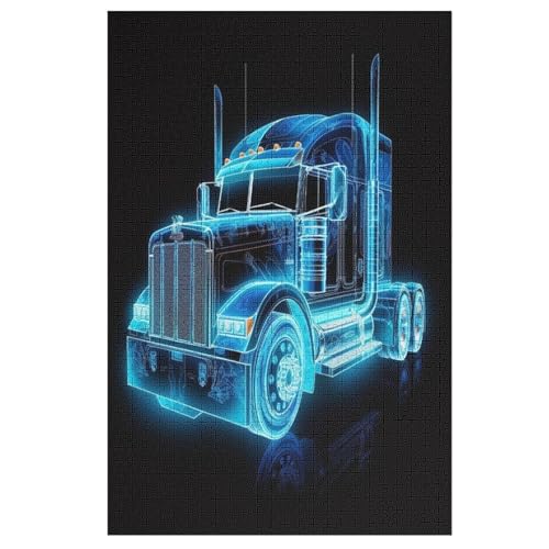LKW Puzzles 1000 Teile Erwachsener Kniffel Spaß Für Die Ganze Familie, Holzpuzzle Kinder Erwachsene, Impossible Puzzle Schwer （78×53cm） von AASWSWW
