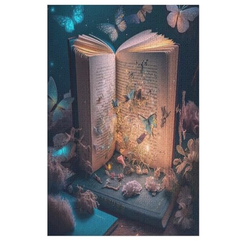 Livre Holzpuzzle 1000 Teile Klassische Puzzles Erwachsene Kinder Puzzle DIY Kit Holzspielzeug Einzigartiges Geschenk （78×53cm） von AASWSWW