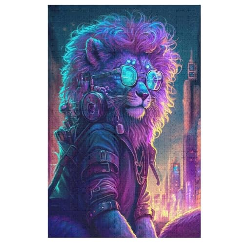 Löwe Puzzle Für Erwachsene,1000-teiliges Puzzles, Für Kinder,Holzpuzzle,Lernspielzeug, （78×53cm） von AASWSWW