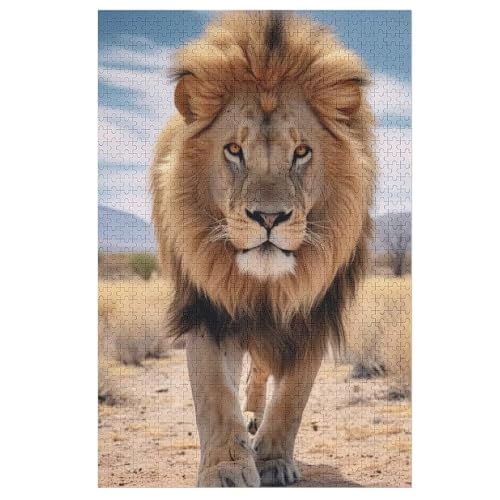 Löwe Puzzles 1000 Teile Erwachsener Kniffel Spaß Für Die Ganze Familie, Holzpuzzle Kinder Erwachsene, Impossible Puzzle Schwer （78×53cm） von AASWSWW