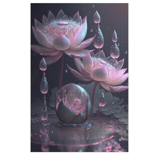 Lotus Flower Puzzles 1000 Teile Erwachsener Kniffel Spaß Für Die Ganze Familie, Holzpuzzle Kinder Erwachsene, Impossible Puzzle Schwer （78×53cm） von AASWSWW