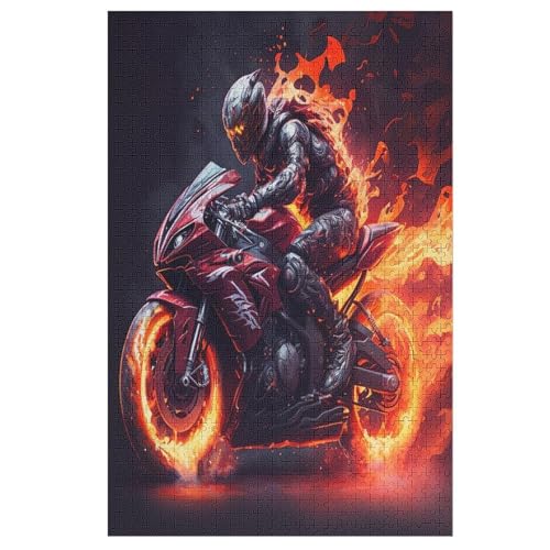 Motorrad -Puzzle, 1000 Teile,Holzpuzzle Für Erwachsene Kinder, Lustiges Spielzeug, Denkspiel, Bildungsspiel, （78×53cm） von AASWSWW
