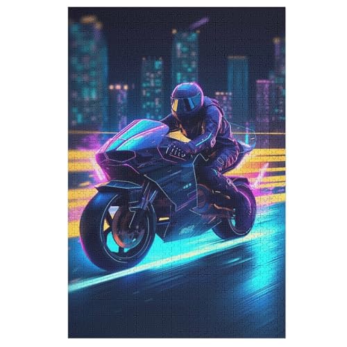 Motorrad Puzzle 1000 Teile, Holzpuzzle Herausforderndes Geschicklichkeitsspiel Für Die Ganze Familie, Kinder Erwachsenenpuzzle Ab 12 Jahren （78×53cm） von AASWSWW