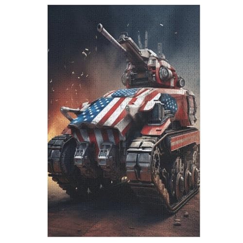Panzer Puzzles 1000 Teile Erwachsener Kniffel Spaß Für Die Ganze Familie, Holzpuzzle Kinder Erwachsene, Impossible Puzzle Schwer （78×53cm） von AASWSWW