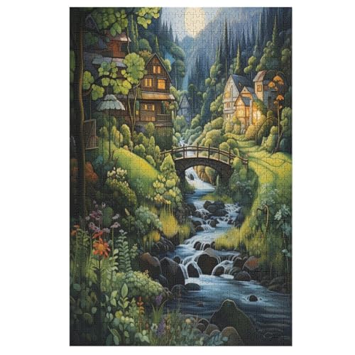 Paradis Holzpuzzle 1000 Teile Klassische Puzzles Erwachsene Kinder Puzzle DIY Kit Holzspielzeug Einzigartiges Geschenk （78×53cm） von AASWSWW