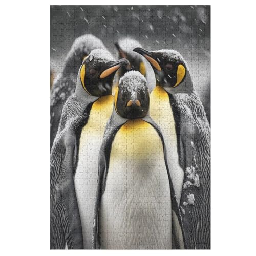 Pinguin Puzzle 1000 Teile, Holzpuzzle Herausforderndes Geschicklichkeitsspiel Für Die Ganze Familie, Kinder Erwachsenenpuzzle Ab 12 Jahren （78×53cm） von AASWSWW
