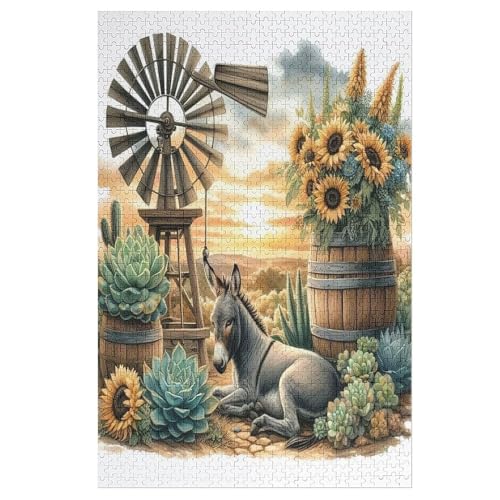 Puzzle 1000 Teile Âne Holzpuzzle Für Erwachsene Lernspiel Herausforderungsspielzeug The Puzzles Für Erwachsene Kinder （78×53cm） von AASWSWW
