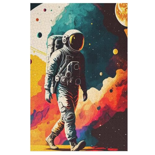 Puzzle 1000 Teile Astronaut Holzpuzzle Für Erwachsene Lernspiel Herausforderungsspielzeug The Puzzles Für Erwachsene Kinder （78×53cm） von AASWSWW
