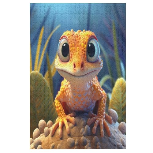 Puzzle 1000 Teile Eidechse Holzpuzzle Für Erwachsene Lernspiel Herausforderungsspielzeug The Puzzles Für Erwachsene Kinder （78×53cm） von AASWSWW