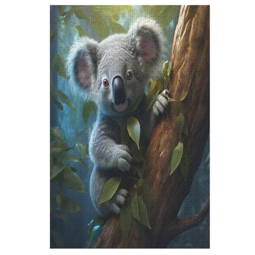 Puzzle 1000 Teile Koala Holzpuzzle Für Erwachsene Lernspiel Herausforderungsspielzeug The Puzzles Für Erwachsene Kinder （78×53cm） von AASWSWW
