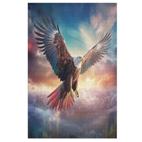 Puzzle Adler, 1000 Puzzleteile Für Kinder, Holzpuzzles, Geeignet Für Erwachsene Lernspiel, （78×53cm） von AASWSWW