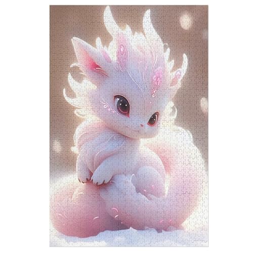 Puzzle Cute Drache, 1000 Puzzleteile Für Kinder, Holzpuzzles, Geeignet Für Erwachsene Lernspiel, （78×53cm） von AASWSWW
