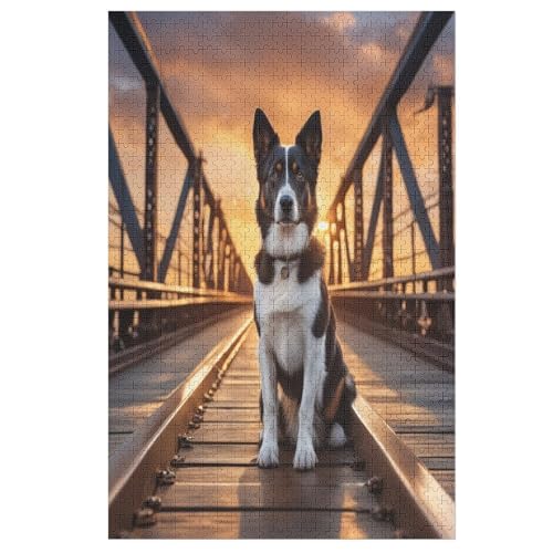 Puzzle Cute Hund, 1000 Puzzleteile Für Kinder, Holzpuzzles, Geeignet Für Erwachsene Lernspiel, （78×53cm） von AASWSWW