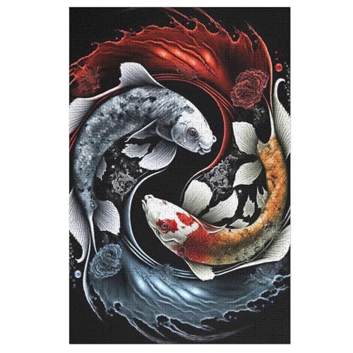 Puzzle Fisch, 1000 Puzzleteile Für Kinder, Holzpuzzles, Geeignet Für Erwachsene Lernspiel, （78×53cm） von AASWSWW