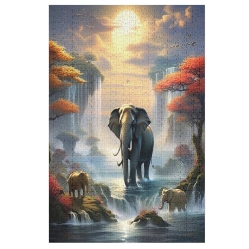 Puzzle Für Kinder, Animal Elefant -Puzzles Für Erwachsene, 1000-teiliges Holzpuzzle Für Jugendliche, Tolles （78×53cm） von AASWSWW