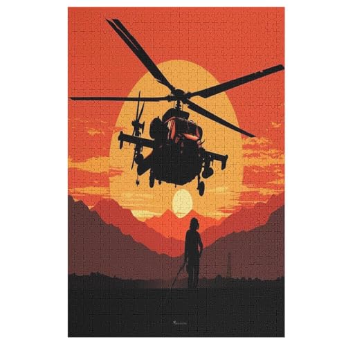 Puzzle Für Kinder, Hélicoptère -Puzzles Für Erwachsene, 1000-teiliges Holzpuzzle Für Jugendliche, Tolles （78×53cm） von AASWSWW