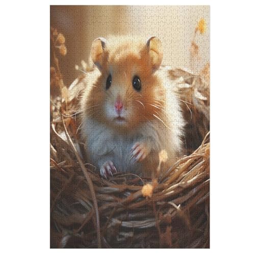 Puzzle Für Kinder, süßer Hamster -Puzzles Für Erwachsene, 1000-teiliges Holzpuzzle Für Jugendliche, Tolles （78×53cm） von AASWSWW