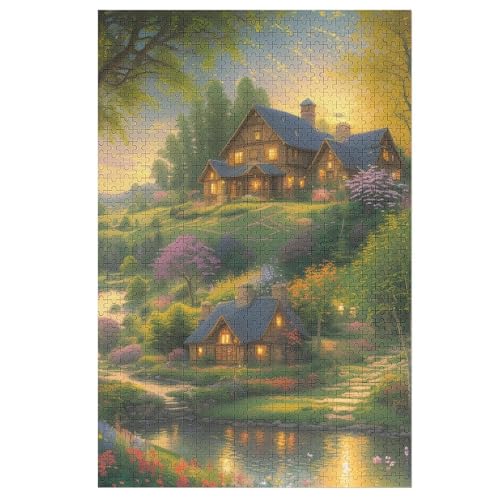 Puzzle Landschaft, 1000 Puzzleteile Für Kinder, Holzpuzzles, Geeignet Für Erwachsene Lernspiel, （78×53cm） von AASWSWW