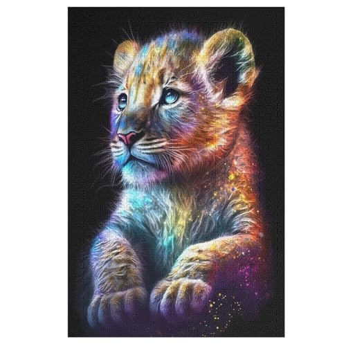 Puzzle Löwe, 1000 Puzzleteile Für Kinder, Holzpuzzles, Geeignet Für Erwachsene Lernspiel, （78×53cm） von AASWSWW